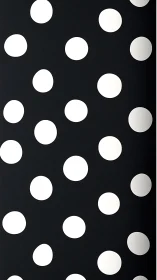 White circular dots on uniform black background pattern.
