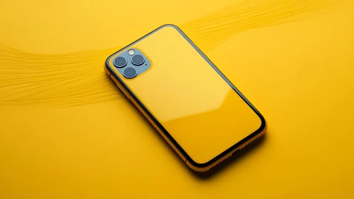 Yellow iPhone Case Against Matching Gradient Background.