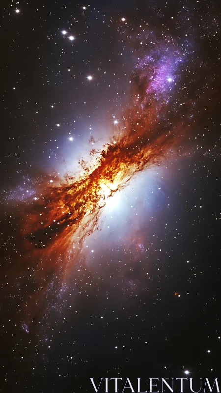 Stellar firestorm erupts through a jeweled, starlit cosmos.