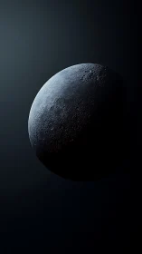 Photorealistic lunar crescent with dramatic rim lighting study.