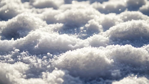 Sunlit snowdrifts shimmer with delicate winter texture