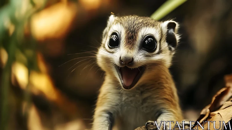 High-resolution close-up of small mammal with excited expression.