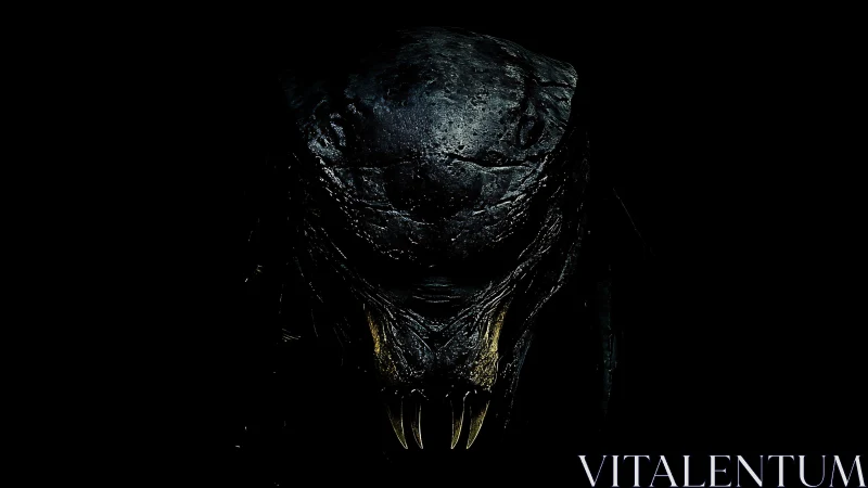 Shadowed alien creature emerging from the quiet darkness.