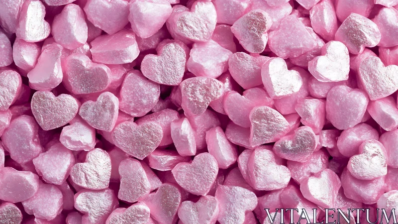 Pink Heart-Shaped Candies Close-Up.