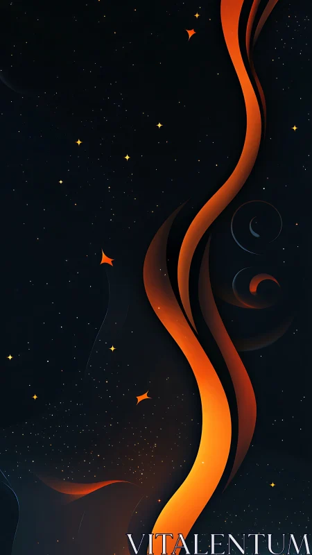 Solar ribbon drifting through midnight star glittered void.