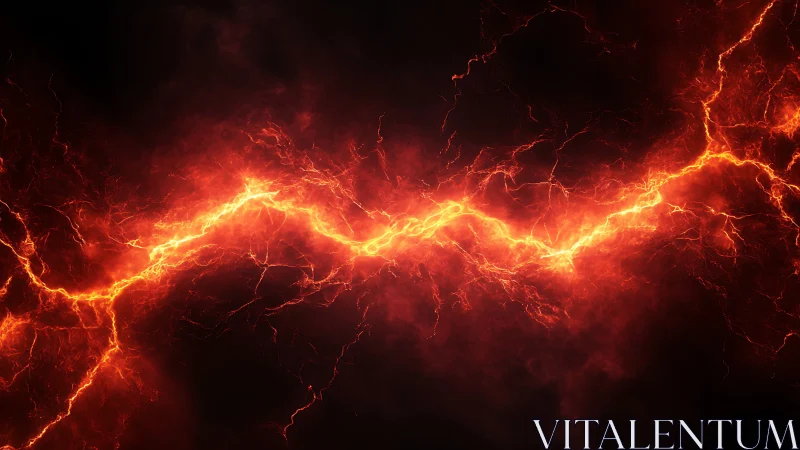 Glowing electrical discharge across dark background spreads energy