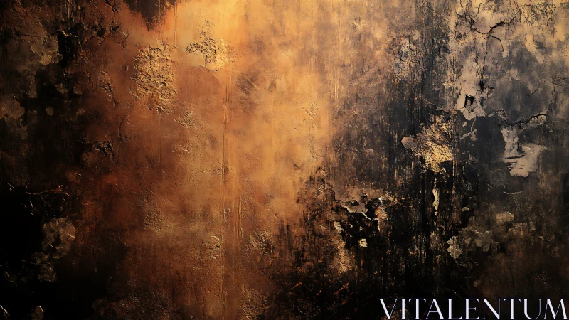 Textured abstract wall with burnt umber and charcoal tones.