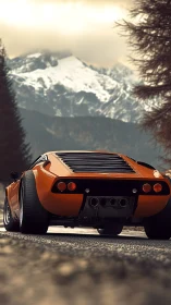 Orange canyon runner prowls beneath brooding alpine peaks.