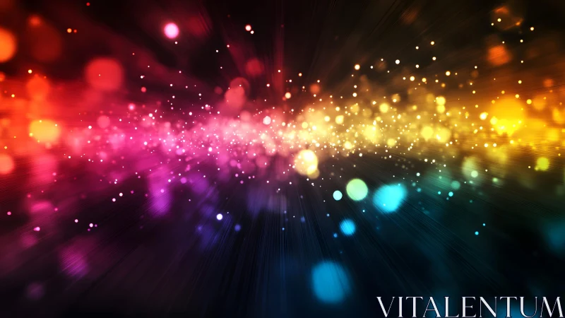 Vibrant Abstract Light Burst With Multicolored Bokeh Effect.