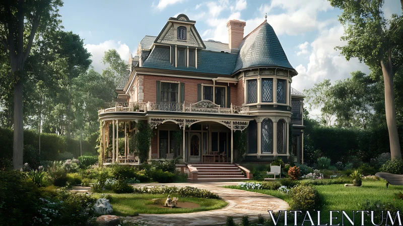 Welcoming Victorian home wrapped in lush, storybook gardens.