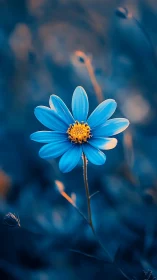 Azure Daisy with Golden Center in Selective Focus Composition
