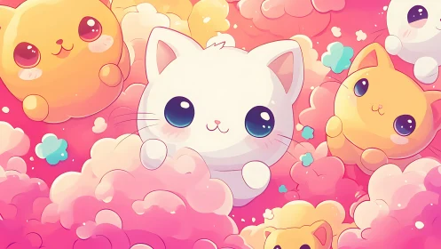 Luminous Dimensional Cats in Pastel Cloud Environment with Atmospheric Depth