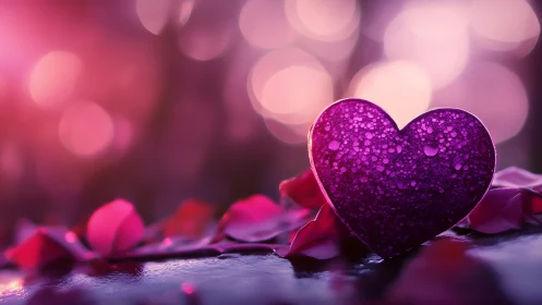 Glittering Heart's Whispered Bloom in Neon Haze.