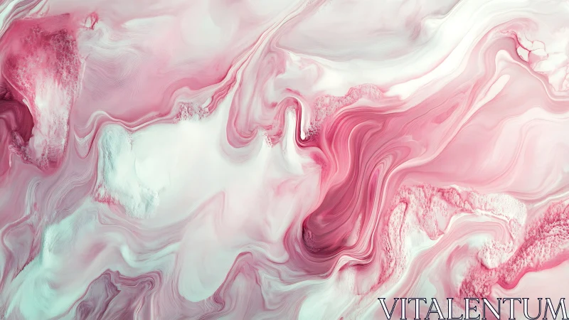 Pink fluid marble abstraction explores layered pigment flows