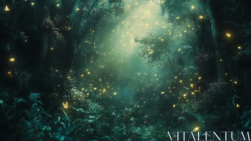 Bioluminescent Forest Sanctuary Glowing with Ethereal Wonder
