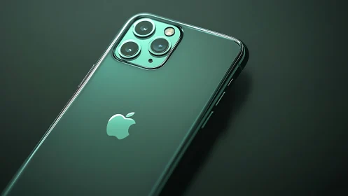 Sleek Teal iPhone Pro Shows Off Its Triple Camera Setup