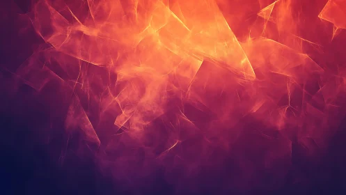 Abstract glowing orange and purple geometric light background.