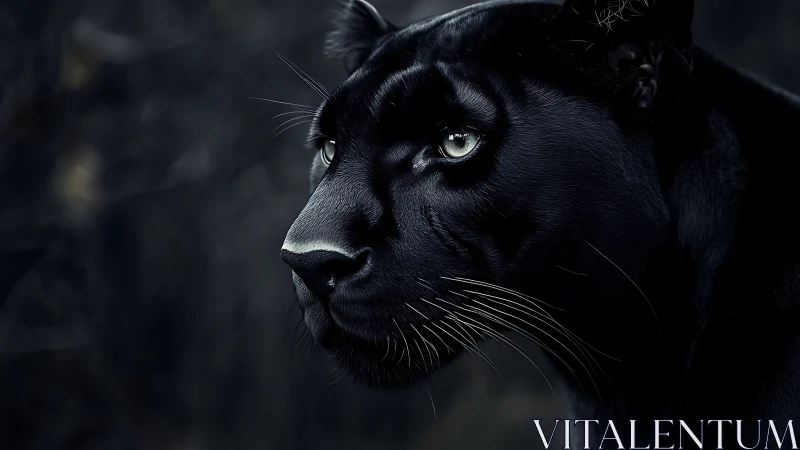 Striking Black Panther Portrait with Luminous Eyes