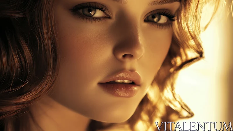Sunlit gaze melts into softly glowing cinematic closeup