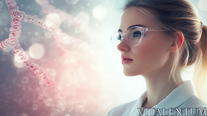 Gentle glow of genetic dreams with a focused young scientist.