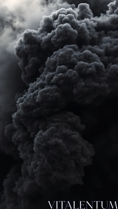 Volumetric turbulence in dense ascending smoke column.