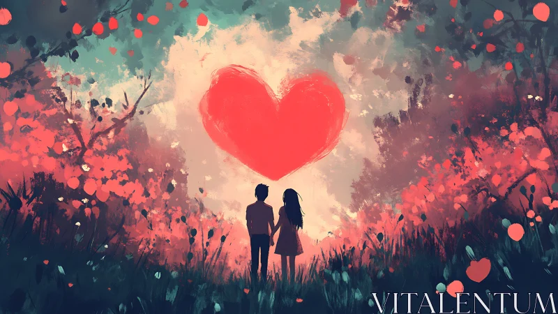 Two Hearts Whisper Beneath Red Constellation