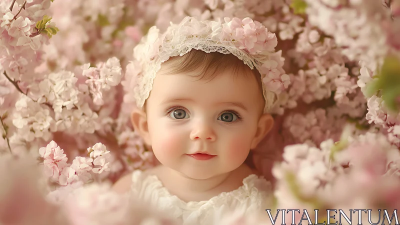 Infant Portrait Surrounded by Blooming Lilac Florals