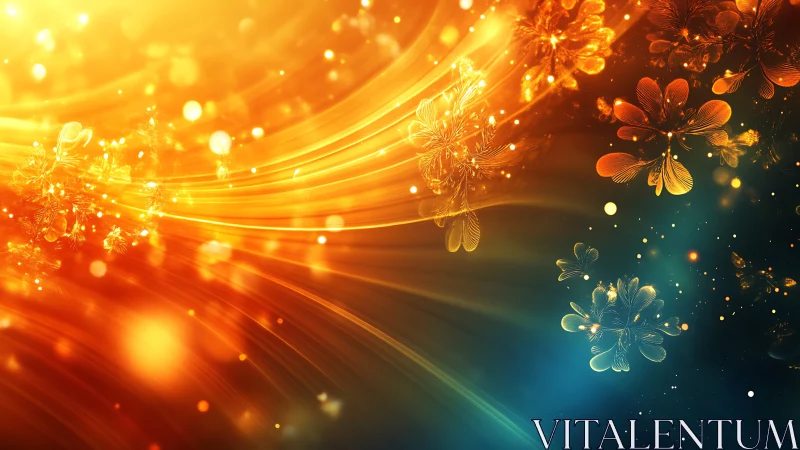 Solar tide blossoms drift through radiant cosmic currents.