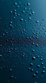Water droplets scatter across dark teal textured surface