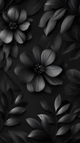 Monochrome Blooms: Graceful Flowers in Grayscale.