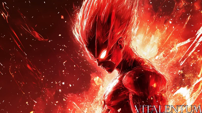 Flameborn warrior bends a crimson storm around burning will