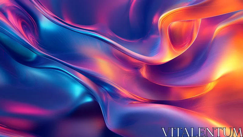 Luminous liquid waves flow in neon magenta and cyan light.