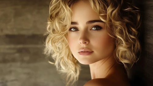 Soft-focus blonde portrait uses shallow depth and warm key lighting