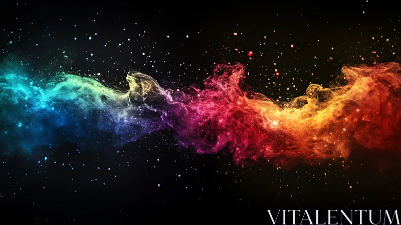 Chromatic nebula stream with high-energy particulate dynamics.