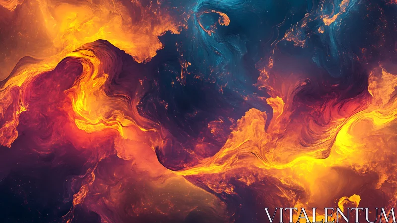 Fluid Color Dynamics with Warm and Cool Tone Contrast.