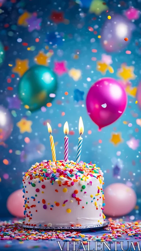 A Birthday Cake Celebration Bursting with Colorful Joy and Magic.