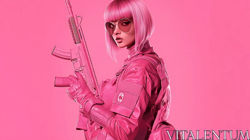 Bold pink warrior blends sleek style with futuristic edge