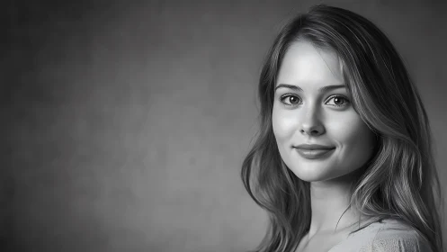 Soft grayscale portrait where quiet confidence gently glows.