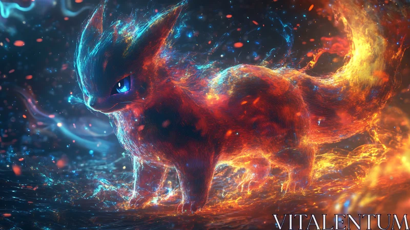 Ember spirit fox ignites a neon storm of swirling starlight.