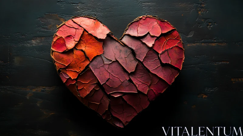 Fractured Heart Form: Layered Dimensional Sculpture.