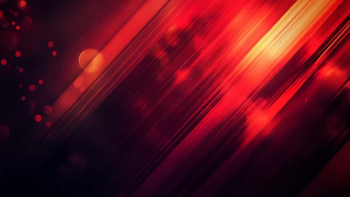 Vivid red and orange abstract diagonal light streaks digital art.
