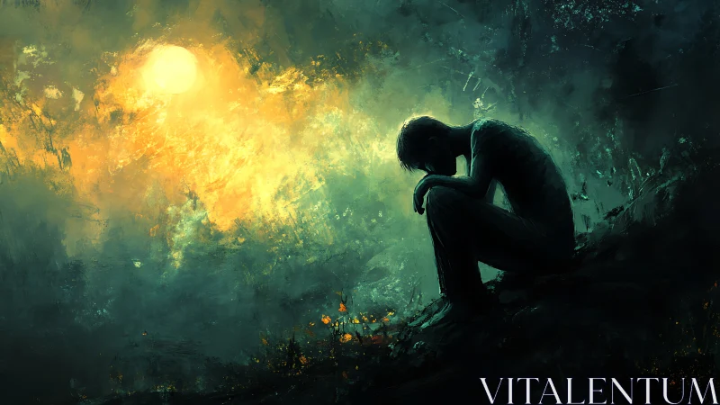 Quiet sunrise over a reflective soul in gentle shadow.