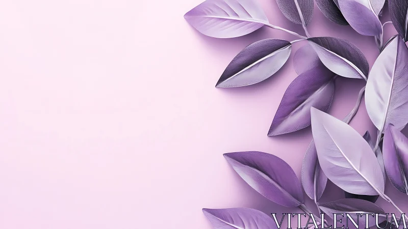 Lavender-toned synthetic foliage renders smooth matte leaf geometry