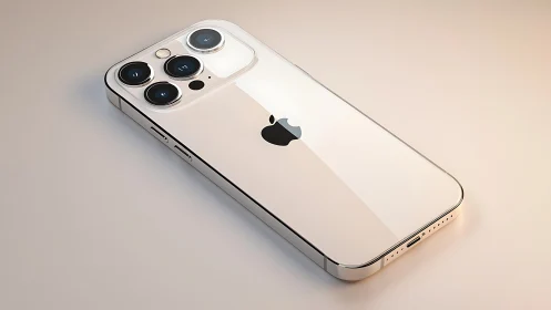 iPhone 12 Pro Max White Smartphone 3D Rendering.