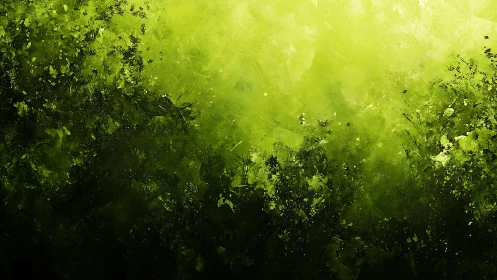 Neon moss horizon where wild green mist quietly hums.