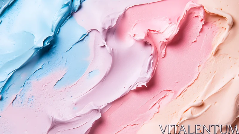 Gradient pastel pigment smears form layered abstract relief