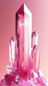 Rose quartz crystal cluster under soft gradient light.