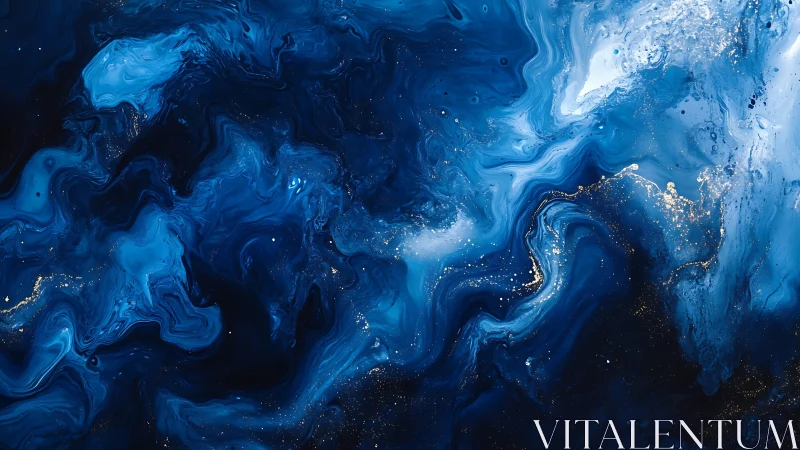 Midnight nebula swirls and starlit tides of electric blue.