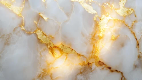 Elegant white marble texture with gold veining, luxurious abstract style.
