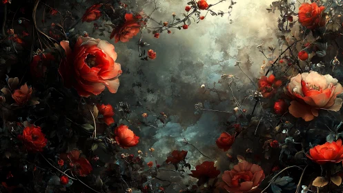 Velvet Chaos Blooms Where Crimson Dreams Collide